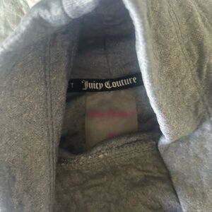 Juicy Couture Gray Velour Quarter-Zip Pullover